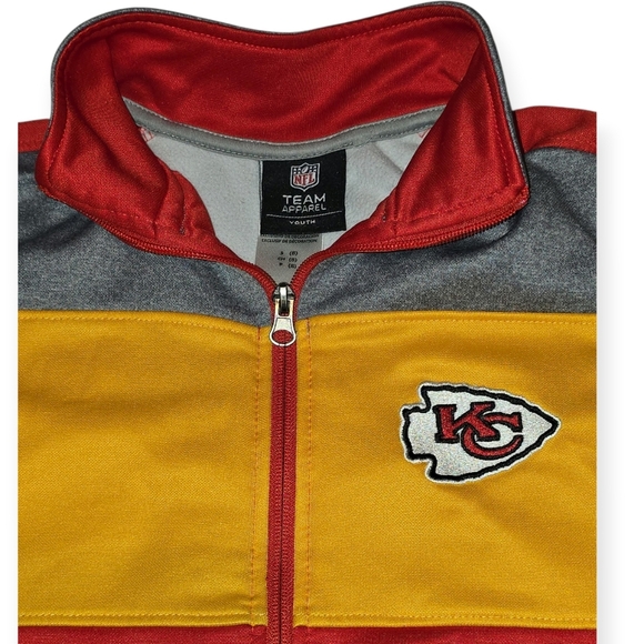 KANSAS CITY CHIEFS NFL Team Apparel Track Jacket Full Zip Youth Small (8) - Picture 2 of 2